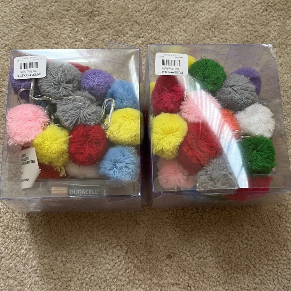 two paper source pom pom string lights- unopened!